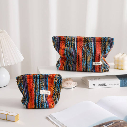 Vintage Knitted Travel Makeup Bag