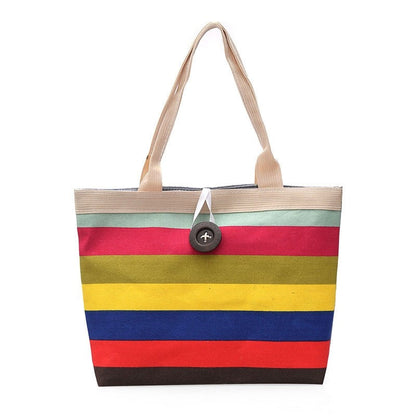 Rainbow Color Front Button Shoulder Bag