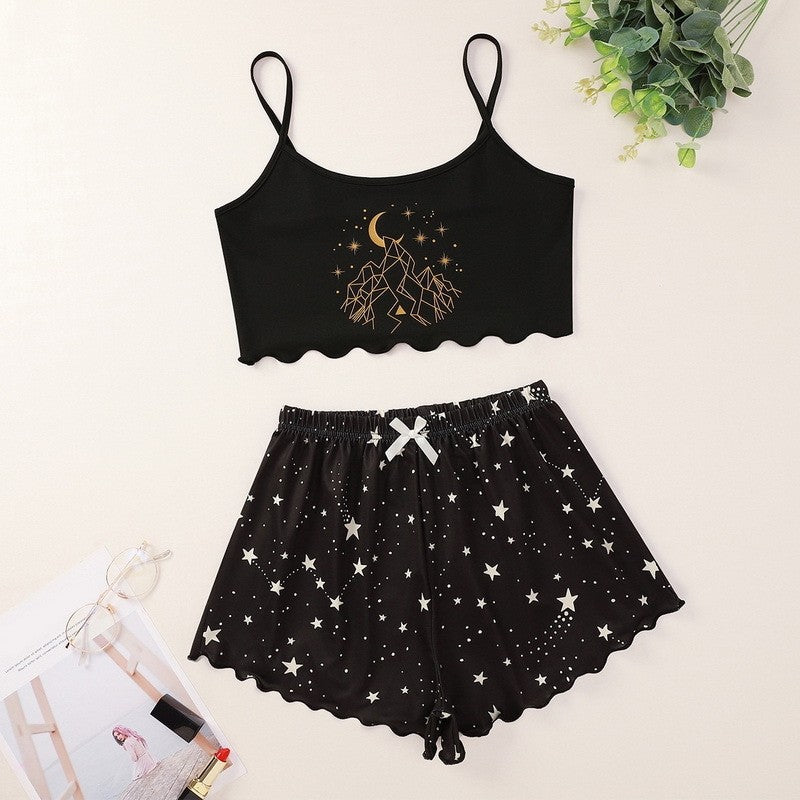 Floral Cami Shorts Set - Home Loungewear