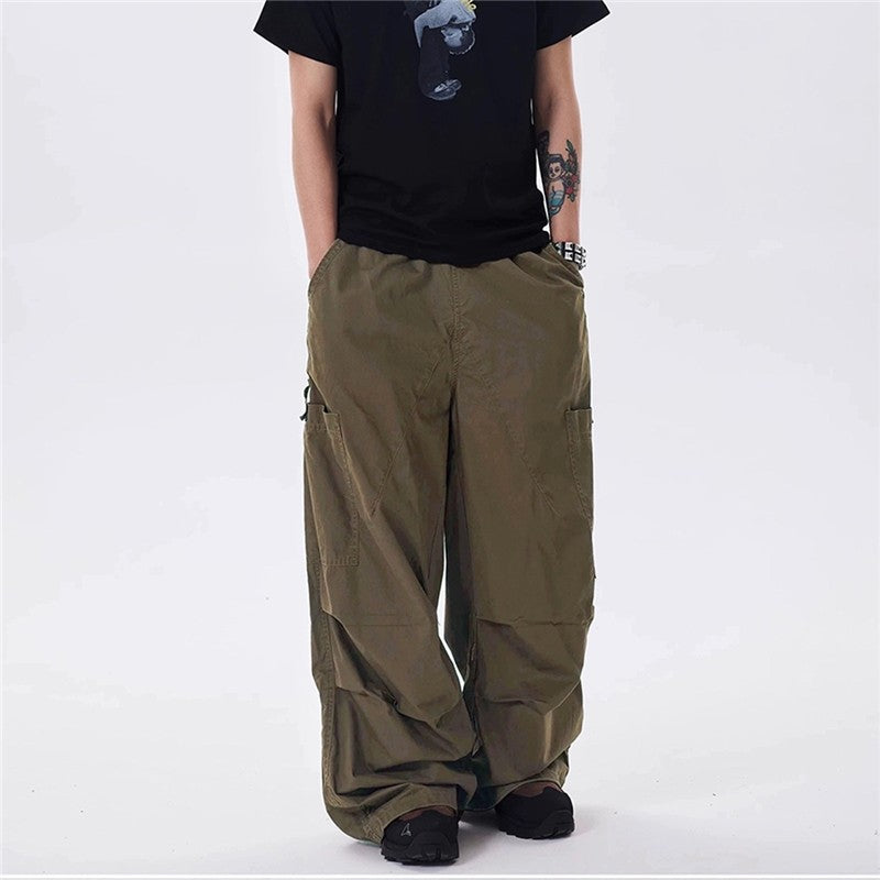 Drawstring Parachute Cargo Pants