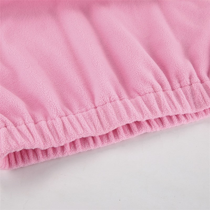 Cozy Oversized Fleece Pullover With Lapel Collar