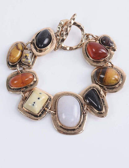 Trendy Personality Irregular Metal Stone Bracelet