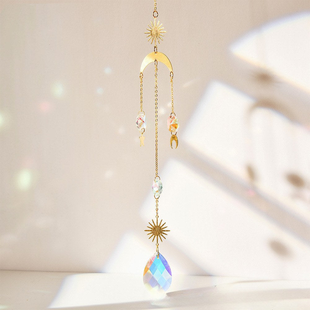 Metal Sum Moon Crystal Home Hangings
