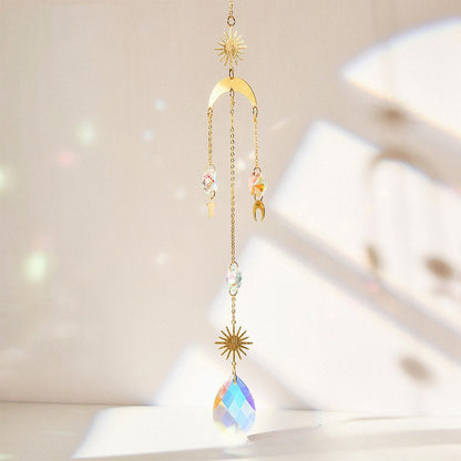 Metal Sum Moon Crystal Home Hangings