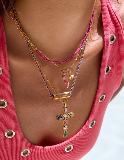 Vintage Cross Pendant Chain Necklace