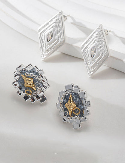 Chunky Luxury Irregular Geometric Stud Earrings