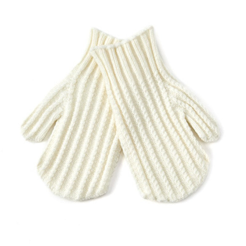 Cute Solid Color Ribbed Simple Knit Gloves