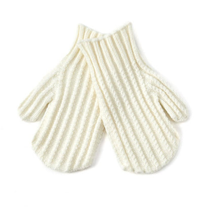 Cute Solid Color Ribbed Simple Knit Gloves