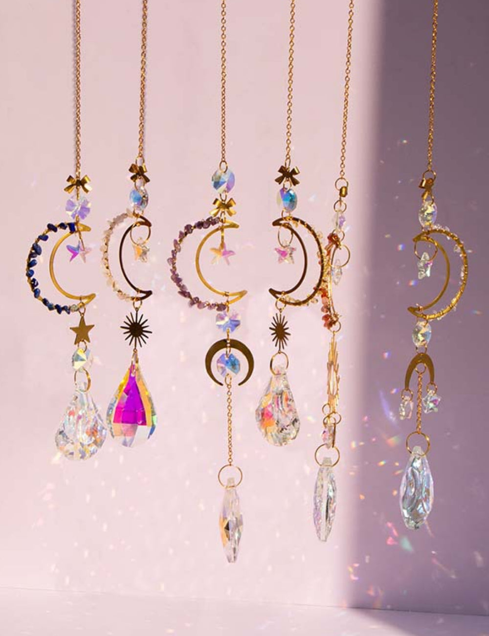Colorful Sun Moon Hanging Crystal Decoration