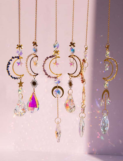 Colorful Sun Moon Hanging Crystal Decoration