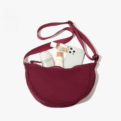 Solid Color Portable Nylon Shoulder Bag