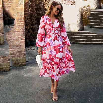 Bohemian Resort Casual Printed Long Skirt