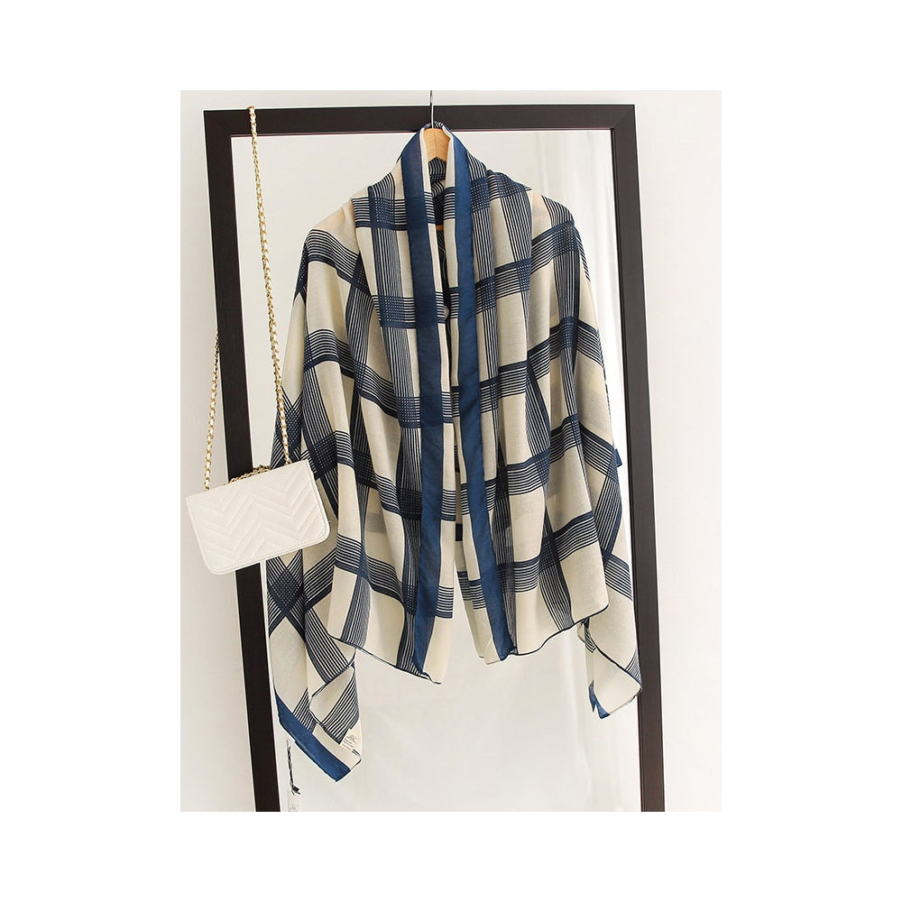 Plaid Stylish Sun-Proof Silk Scarf