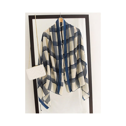 Plaid Stylish Sun-Proof Silk Scarf
