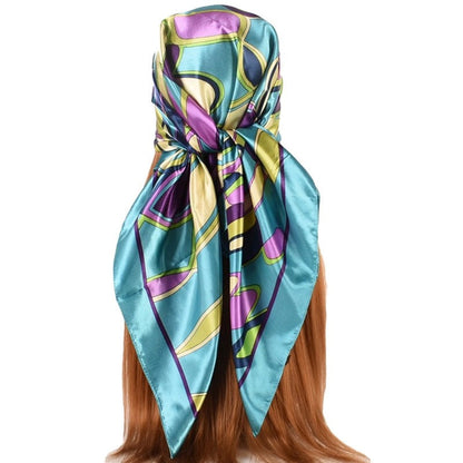 Satin Printed Square Head Scarf