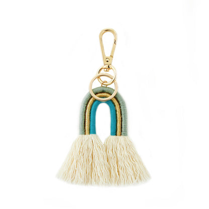 New Creative Pendant Bohemian Tassel Bag Pendant Rainbow Keychain