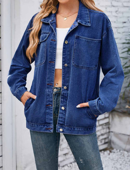 Vintage Long Sleeve Washed Denim Jacket