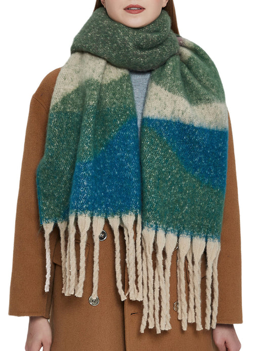 Comtrast Color Tassel Mohair Scarves