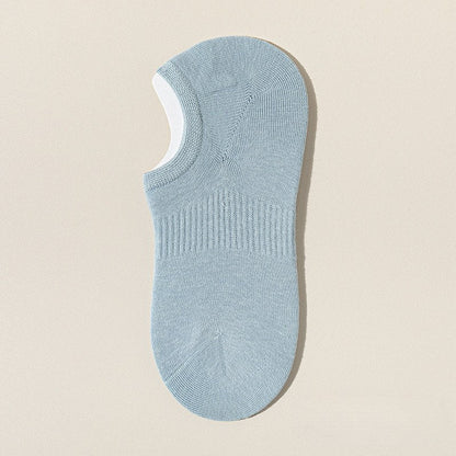 Solid Color Ribbed Low Ankle Socks