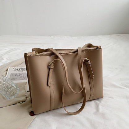 Large Capacity PU Leather Handbag Tote Shoulder Bag