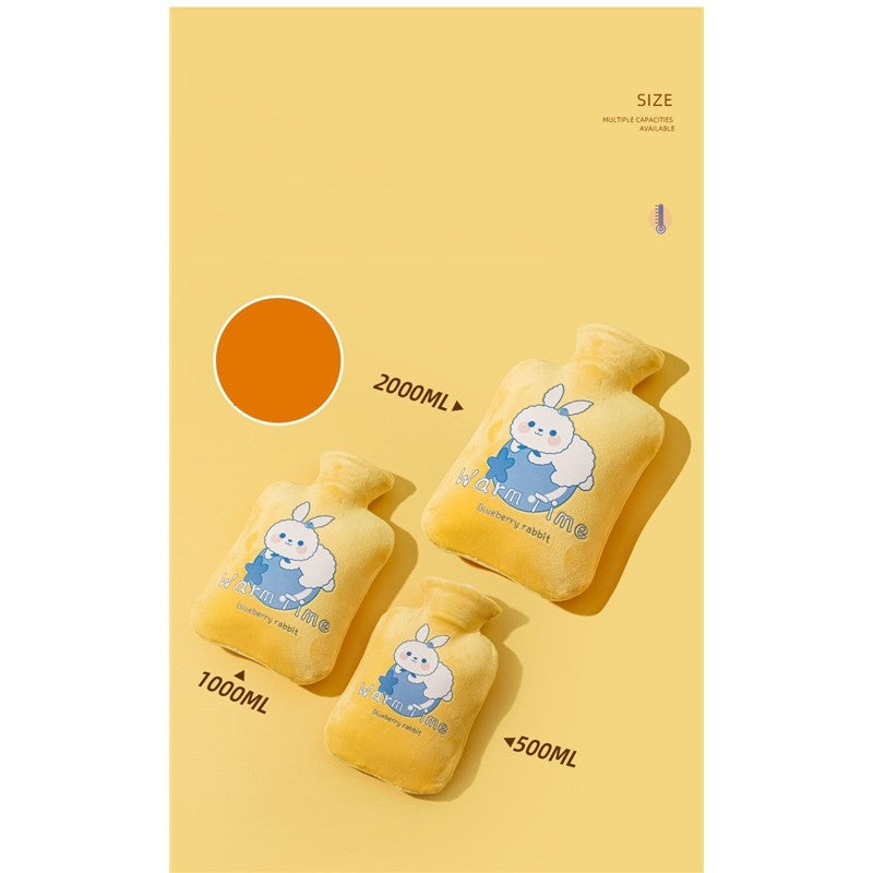 Cute Cartoon Printed Fleece Cover Hot Water Bag