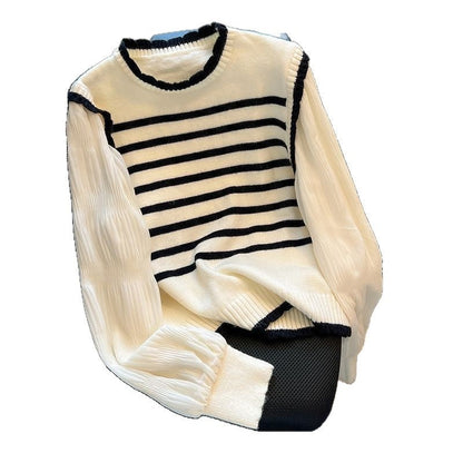 Long Sleeve Striped Knit Sweater