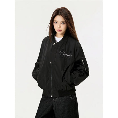 Premium Flight Jacket Heavy Floral Embroidery Casual Coat