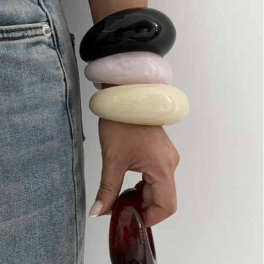 Layered Acrylic Resin Open Bracelets