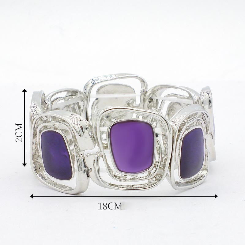 Retro Irregular Shape Enamel Stretch Bracelet