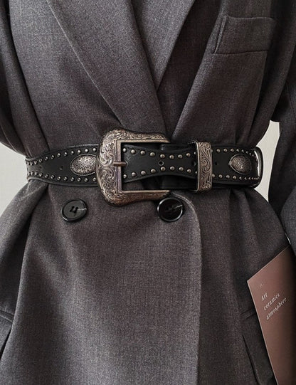 Vintage Metal Punk Adjustable Waist Belt