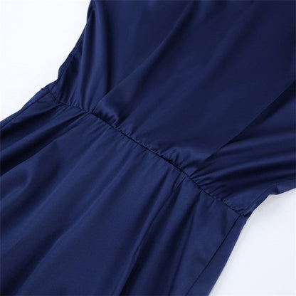 Solid Color Long Sleeve Shirt Wrap Hip Short Dress