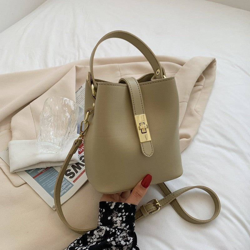 PU Leather Crossbody Bucket Bag
