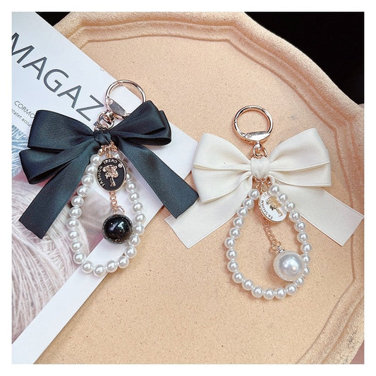 Fashion Bow Pearl Keychain Pendant