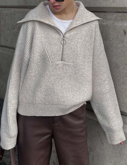 Vintage V-Neck Long Sleeve Knit Sweater