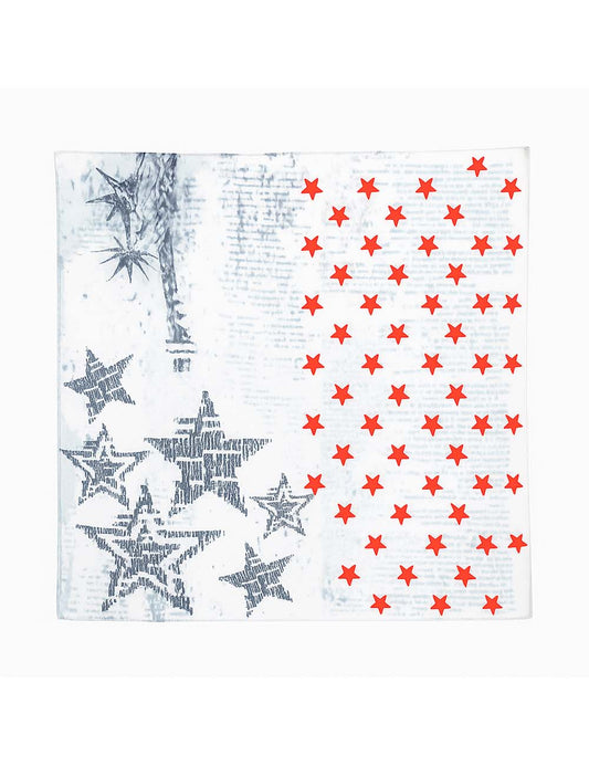 Retro Star Colorful Print Square Scarf
