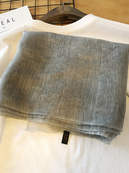 Silk Solid Vintage See-Through Fashion Scarf