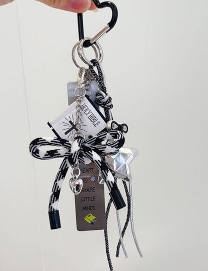 Rope Bow Book Keychain Bag Charms