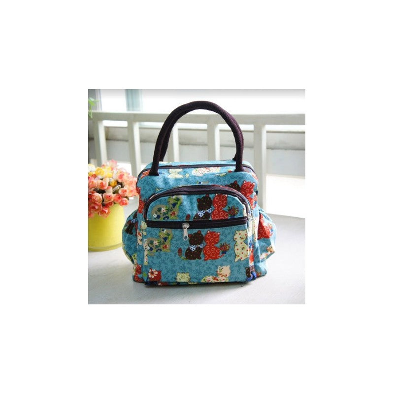 Dotted Letter Kitten Print Lunch Bag Lunchbox Bag