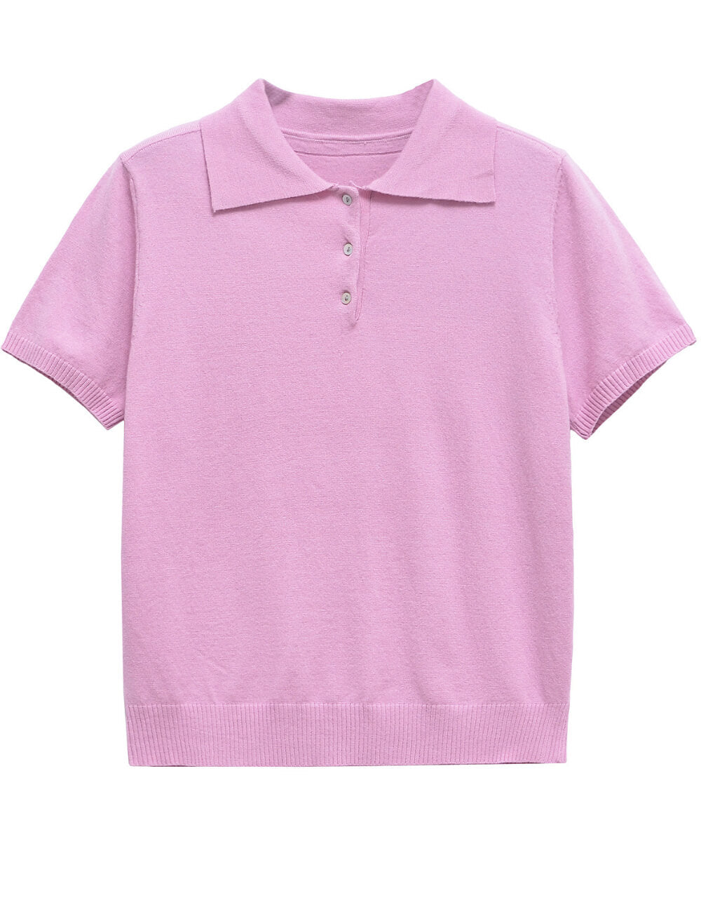 Casual Short Sleeve Plolo Collar Tops