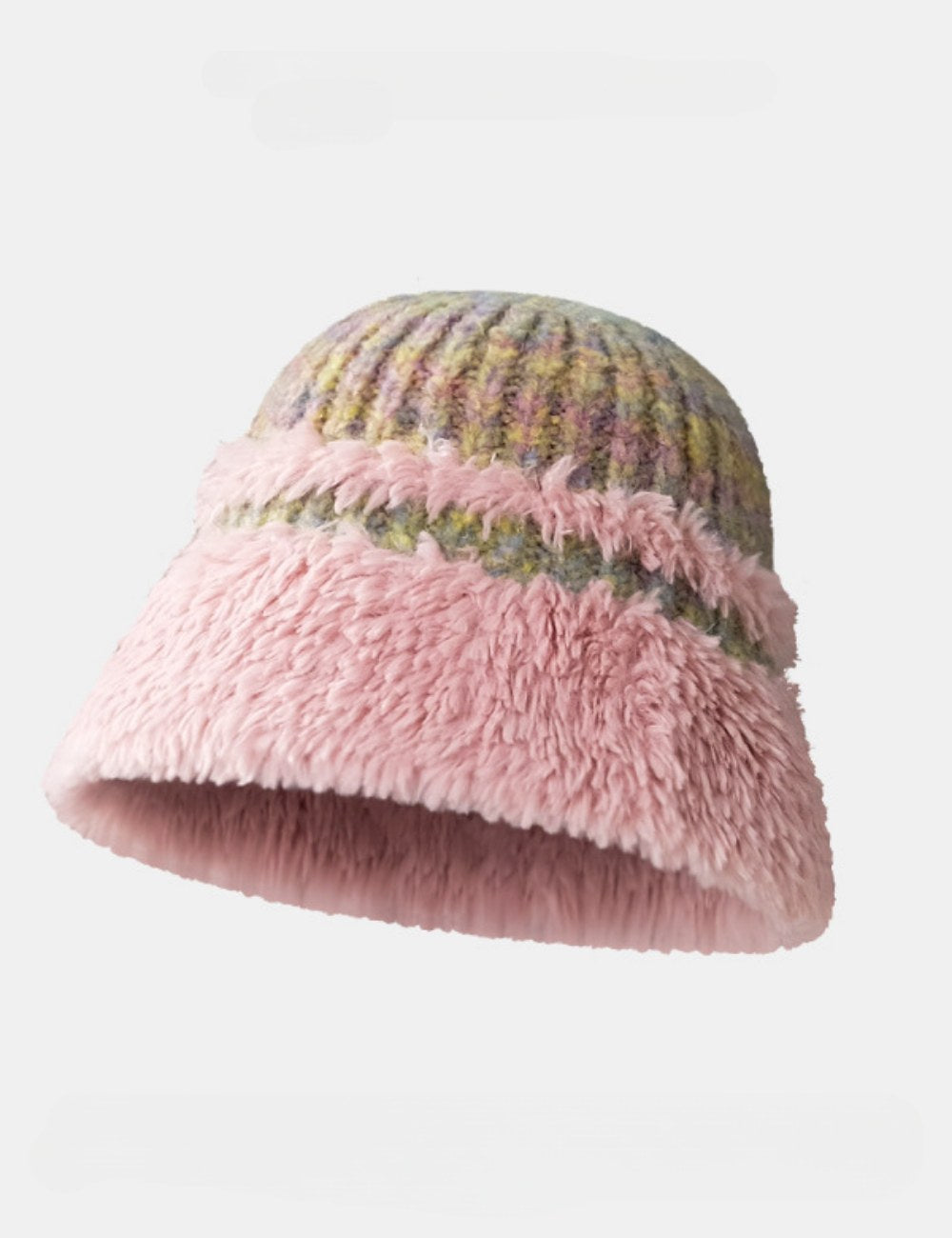 Colorful Striped Simple Plushed Bucket Hat
