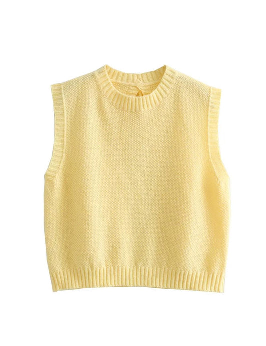 Casual Round Neck Sleeveless Backless Vest