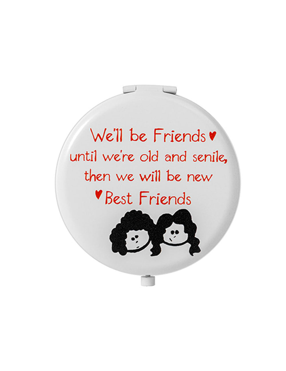 White Letter Mini Portable Makeup Mirror