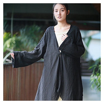 Solid Color Cardigan With Fringe Trim