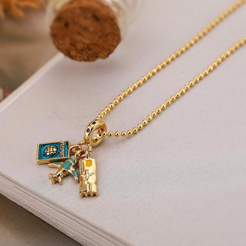 Retro Zirconia Cartoon Pendant Necklace