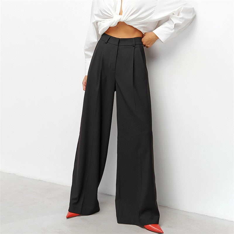 Relaxed Fit High Waist Wide Leg Palazzo Pants