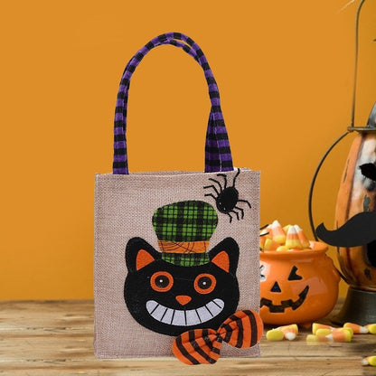 Ramie Cotton Cute Cartoon Halloween Candy Bag Handbag