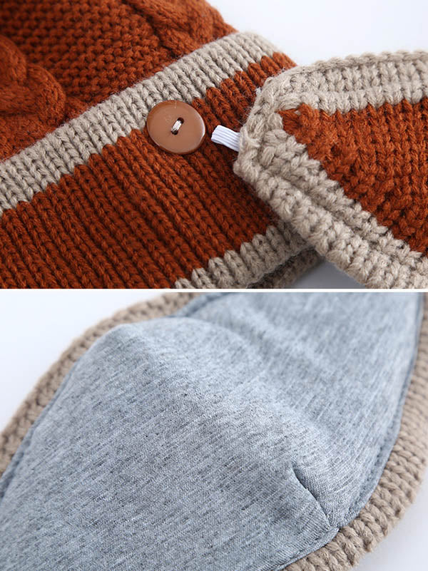 Personality Warm Knitting Hat+Scarf+Mask Set