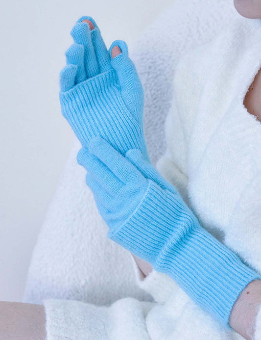 Convertible Wool Solid Color Warm Knit Gloves