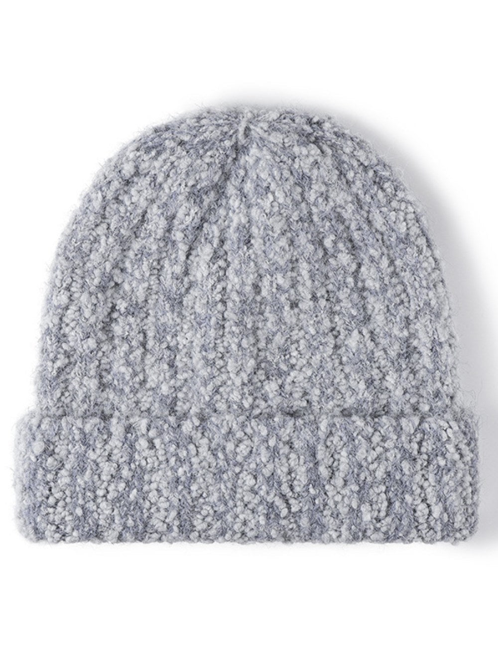 Simple Ribbed Knit Hat Padded Beanie