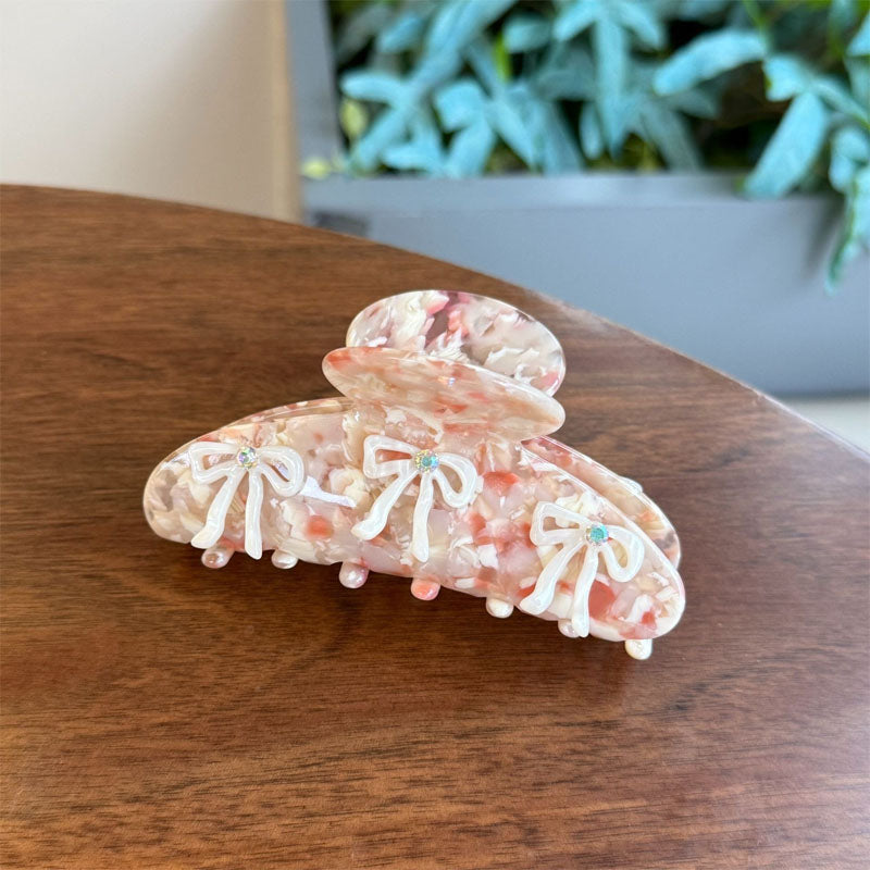 Elegant Bow Rhinestone Acetate Hair Claw